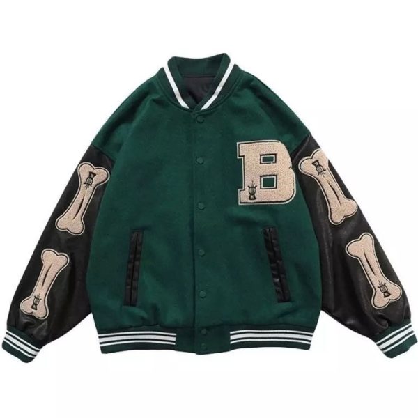 Skeleton Sleeve Varsity Jacket